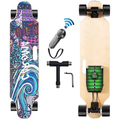 Caroma 90cm Skateboard Elettrico, Longboard Elettrico con Telecoman...