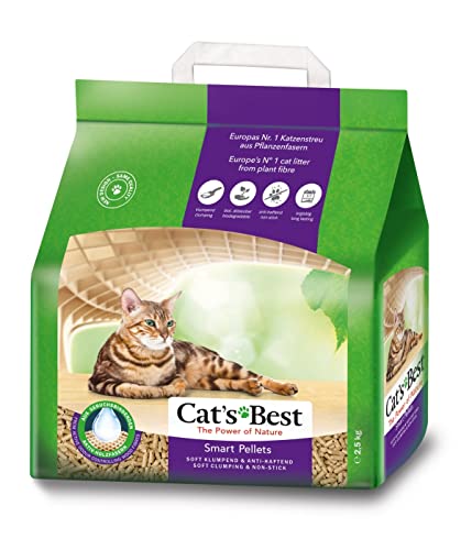 Cat s Best Smart Pellets Lettiera per gatti (2,5 kg) – Lettiera biodegradabile fino a 7 settimane di utilizzo – Lettiera per gatti assorbente naturale
