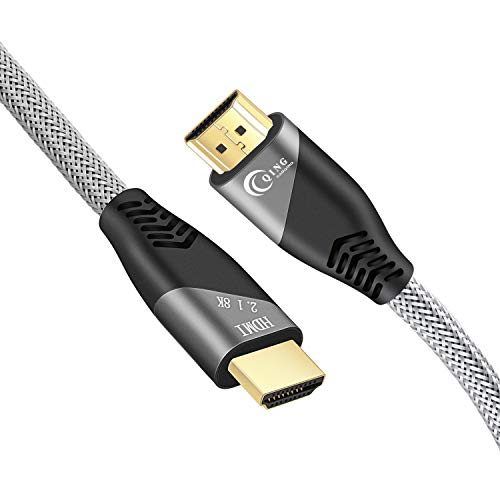 Cavo HDMI 2.1 1m, QING CAOQING HDMI Ultra High Speed 48Gbps Supporta 8K@60HZ, Cavo HDMI 8K Compatibile con Fire TV, 3D, Funzione Ethernet, 8K UHD, Xbox PlayStation PS3 PS4 PC Computer e Monitor