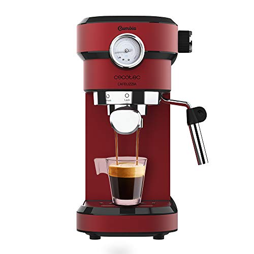 Cecotec Macchina da caffè Cafelizzia 790 Shiny Pro per espresso e cappuccino. Manometro, 1350 W, Sistema Thermoblock, 20 bar, Modalità per 1 e 2 caffè, vaporizzatore orientabile, serbatoio da 1,2L