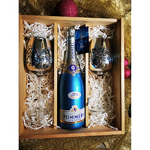 Champagne gift box Pommery Royal Blue Sky – ARTLAND’s Glass Transparent glass