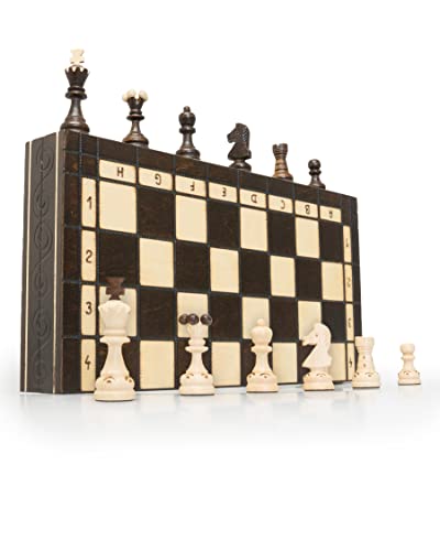 ChessEbook Scacchi in Legno Pearl 34 cm - Scacchiera & Pezzi degli Scacchi in Legno