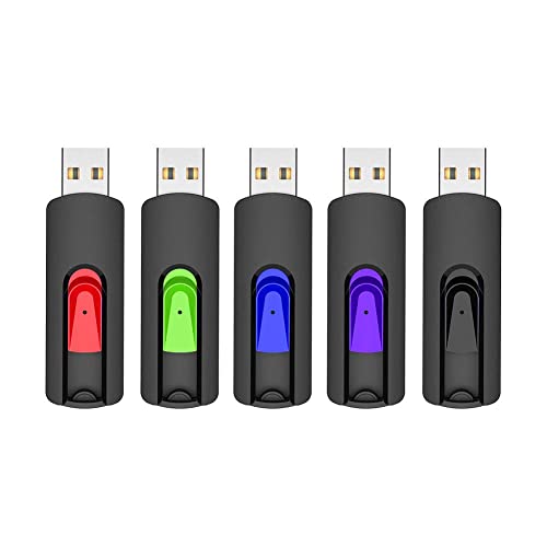 Chiavetta USB 128 GB, Vansuny 128GB Chiavette USB Flash Drive Penna USB 128GB Confezione da 5 unità USB 2.0 Chiavetta USB Pendrive 128GB (5 colori misti: nero rosso blu verde viola)