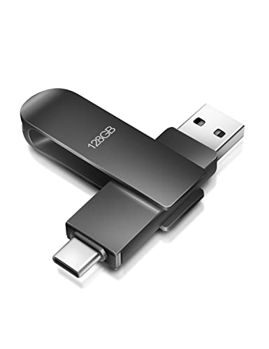 Chiavetta USB C 128 Giga, Jstoo 2 in 1 Type C Pen Drive, 128 GB OTG Penna USB C Metallo USB Flash Drive per PC, Tablet, TV, Smartphone con Tipo C, etc