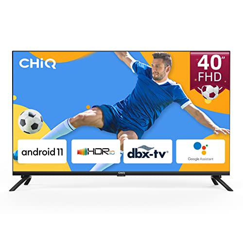 CHiQ L40G7LX, TV 40 Pollici(100cm), Smart TV, Android 11,FHD, Frameless, HDR 10,Netflix,Youtube, 2.4 5G Wi-Fi, Bluetooth, Chromecast, Google Assistant, DVB-T T2 S2