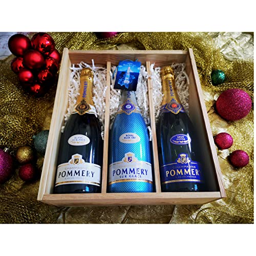 Coffret Cadeau Champagne Pommery  1 Blanc de Blancs   1 Royal BlueS...
