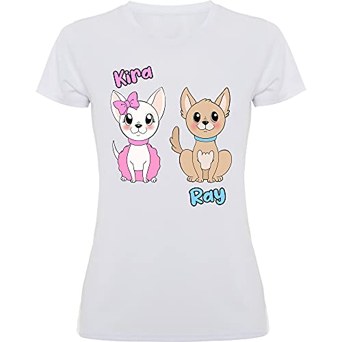 Collezione 2022. Maglietta t-Shirt Donna Bambina Ragazza cagnolini in Cotone 100% Spedizione Corriere Espresso (XL Donna)