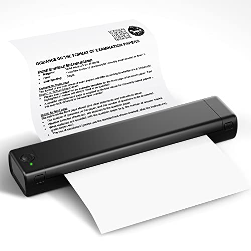 Colorwing M08F - Stampante termica Bluetooth, stampante da viaggio senza fili, per ufficio mobile, supporta carta termica A4 da 8,26  x 11,69 , compatibile con telefoni Android e iOS