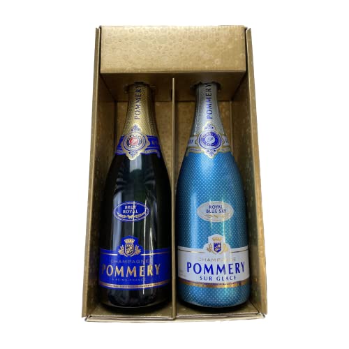 Confezione regalo Champagne Pommery - Oro -1 Brut - 1 Blue Sky - 2 x 75cl
