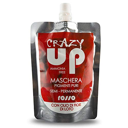 Crazy Up Maschera Colorante Senza Ammoniaca Semipermanente per Capelli - 200 ml (Rosso)