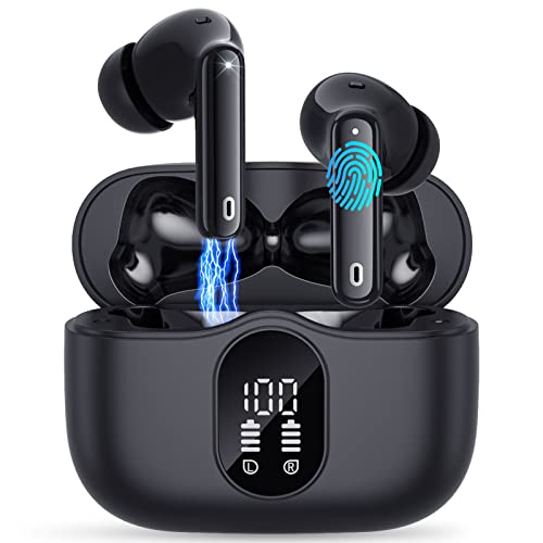 Cuffie Bluetooth, Auricolari Bluetooth 5.3 Cuffie Wireless con Hi Fi Stereo Cancellazione Rumore HD Mic, Cuffiette Bluetooth In Ear IP7 Impermeabili Controllo Touch Auricolari Wireless 40 Ore, USB-C