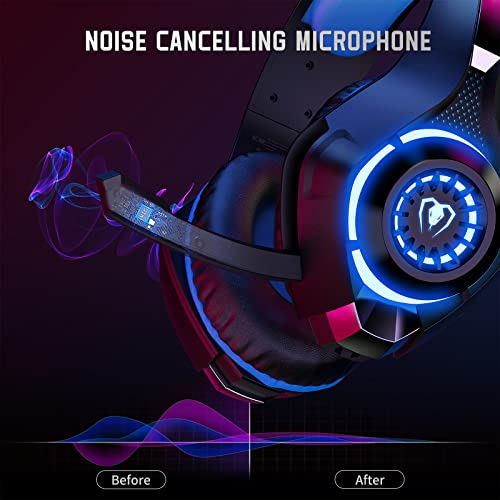 Cuffie Gaming, Cuffie Gaming con Microfono Noise Cancelling, Stereo...