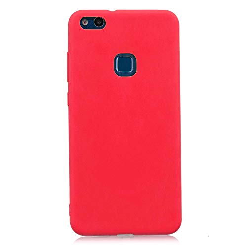 cuzz Custodia Huawei P10 Lite+{Film di Vetro temperato}Silicone TPU Cover Morbida Protettiva Custodia Ultra Sottile Leggero Cover-Rosso