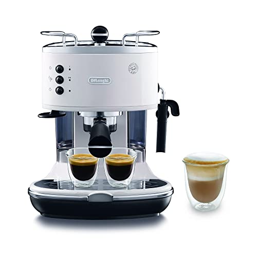 De Longhi Icona Eco 311.W, Macchina da caffè Espresso Manuale e Cappuccino, Caffè in Polvere o in Cialde E.S.E., 1100 W, Bianco