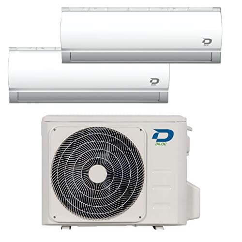 Diloc Climatizzatore Condizionatore Dualsplit R32 Eternity Classe A++ A+ Inverter 9000+12000 Btu h Ventilatore Deumidificatore Pompa di Calore