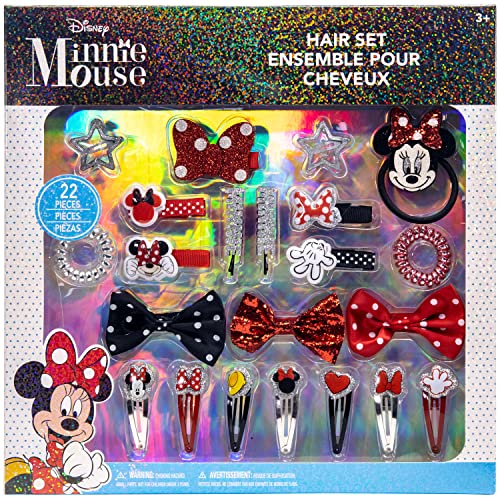 Disney Minnie Mouse - Townley Girl Kit d accessoires pour cheveux|Coffret cadeau pour tout-petits filles|À partir de 3 ans (22 pièces)