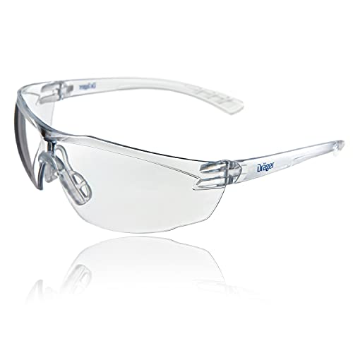 Dräger occhiali da lavoro X-pect 8320 | Occhiali di sicurezza comodi e leggeri con un ampio campo visivo | per cantieri, laboratori e ciclismo| Antiappannamento, antigraffio, trasparenti | 1 pezzo