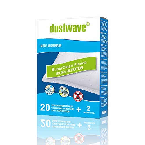dustwave - 20 sacchetti per aspirapolvere adatti per Tefal Compact 1150 aspirapolvere di marca Dustwave   Made in Germany + microfiltro
