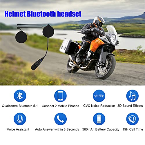 EJEAS E1+ Auricolare Bluetooth 5.1 per Casco da Moto, con Funzione ...