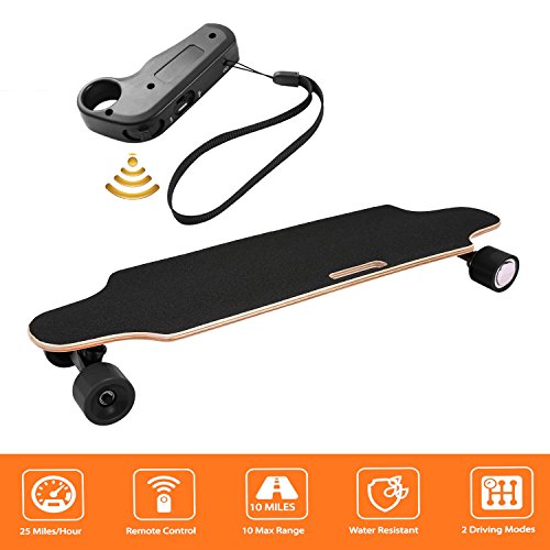 Eloklem Longboard motore elettrico skateboard E skateboard, longboard batteria LG con telecomando, 20 km h, skateboard, skateboard, skateboard, skateboard (nero)