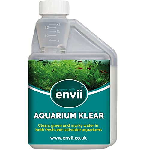 envii Aquarium Klear - Batterico Trattamento Acquario per l acqua Verde - Acqua cristallina per Acquario - Tratta 4.000L - Batteri Pulizia Acquario Marino Acqua Dolce
