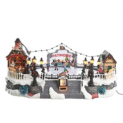 Feeric Light & Christmas Villaggio di Natale Pista di pattinaggio illuminata e Musicale Aspen