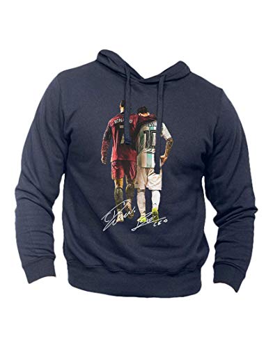 Felpa con Cappuccio Calcio Ronaldo Messi Campioni Goleador - Hoodie...