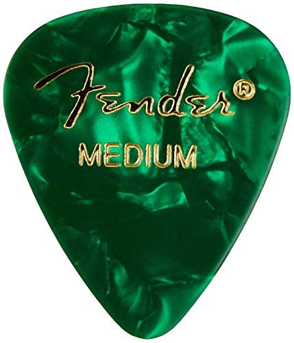 Fender 351 Shape Medium Classic Celluloid Picks, 12-pack, verde mo...