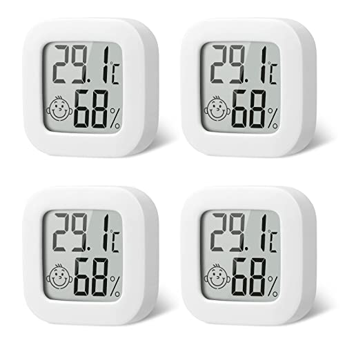 Flintronic Igrometro Termometro per Interni, Mini LCD Digitale Thermometer con Emoji, per Casa Monitor di Temperatura e Umidità per Ambienti, per Casa, Ufficio, Rettile, Asilo Nido
