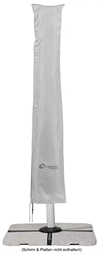 Fodera protettiva Schneider per ombrellone a braccio laterale, grigio argento, fino a 400 cm Ø & 300x300 cm