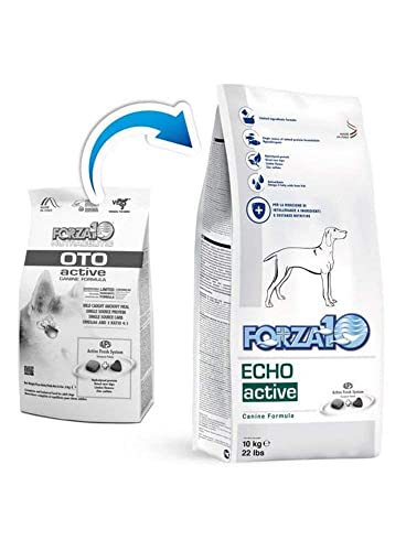 Forza 10 Dog Echo Active, Supporto nutrizionale per la riduzione di intolleranze a ingredienti e sostanze nutritive, 10 Kg