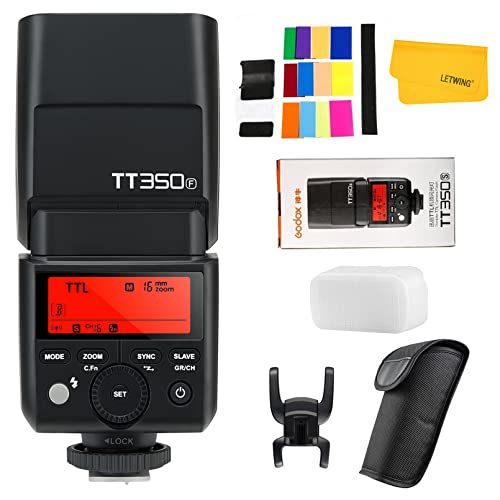 Fotocamera digitale Flash Speedlite Godox TT350F 2,4 G HSS 1 8000s TTL GN36, per fotocamere Fuji X-Pro2 X-T20 X-T2 X-Prol X-T10 X-El X-A3 X100T, ecc.