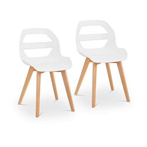 Fromm & Starck Sedie In Polipropilene Set Da 2 Sedie In Plastica Di Design STAR_SEAT_15 (40 x 38 cm, Bianco, 150 kg)