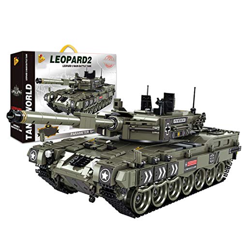 Fujinfeng Carro Armato Giocattolo, 1747 Pezzi Modellino di carro Armato da Costruire per Bambini e Adulti - Compatibile con Lego - WW2 SWAT Military German Leopard 2 Tank