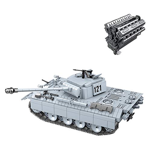 Gedar Costruzioni Carro Armato per Bambini Adulti, Carro Armato da Costruire, 990 Pezzi Panther Tank Compatibile con Lego