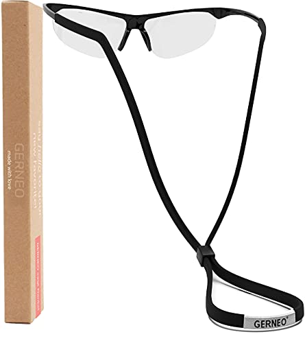 GERNEO – Originale – affidabile fascia per occhiali sportivi in tessuto – impermeabile & tenuta stabile per occhiali sportivi, occhiali da sole e occhiali da lettura Nero scuro (1x)