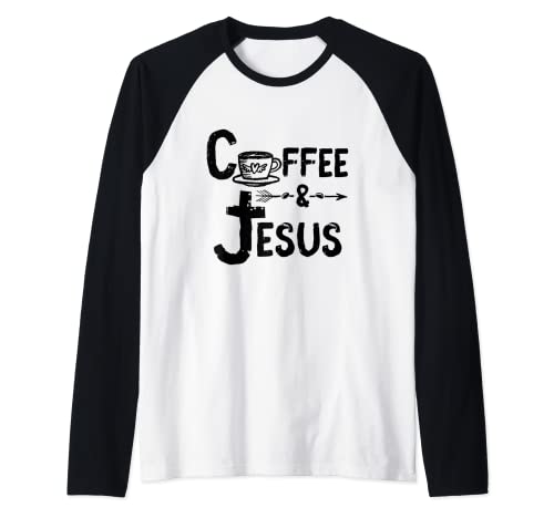GGT Caffè E Gesù Caos Mamma Corre Su Espresso Fagioli Maglia con Maniche Raglan