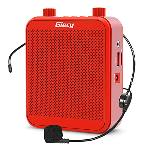 Giecy Amplificatore vocale portatile 30W 2800mAh Batteria ricaricabile di grande capacità con microfono per aula, riunioni e all aperto (rosso)