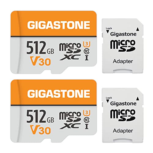 Gigastone Micro sd 512 GB, Set da 2, U3 C10, per Telefono Fotocamer...