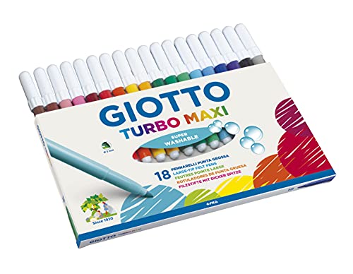 Giotto Turbo Maxi F076300, Pennarelli, Punta Larga da 5mm, Confezio...