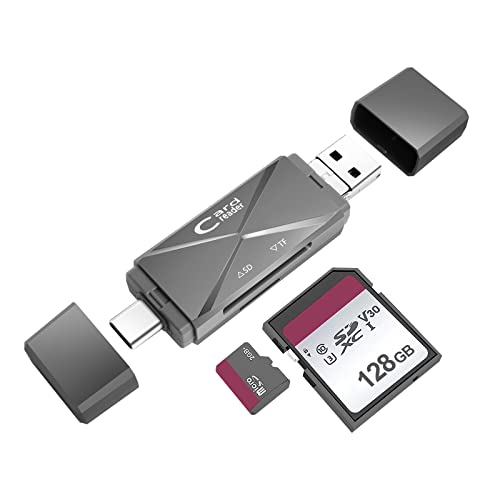 GKGG Lettore di schede SD Micro SD, Tipo C Card Reader per computer, tablet e smartphone con OTG funzione, USB C Memoria adattatore per leggere e scrivere SD TF Card