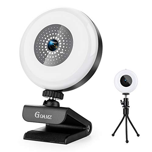 GOAMZ Webcam 2K Full HD per PC con Microfono,Autofocus Webcam con Luce, Plug and Play Webcam con Treppiede per Youtube, Zoom, Skype, Tiktok,Xbox One