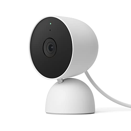 Google Nest Cam Con Cavo, Videocamera Di Sicurezza Per La Casa, Bianco, ‎5.69 x 6.4 x 9.84 cm; 393 grammi
