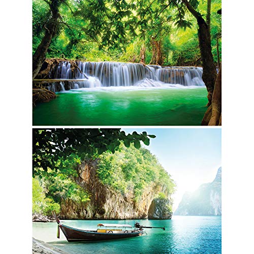 GREAT ART set di 2 poster cascata e baia e decorazione paradisiaca ...