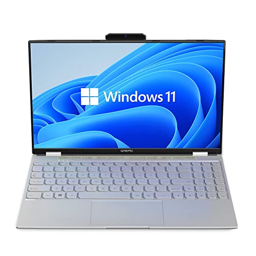 GREFIC Portatili PC Portatile, Notebook 15.6 Pollici, Laptop IPS FHD 1920 x 1080P, Intel Celeron N5105, 16 GB RAM, 512 GB SSD (M.2 SSD, spandibile fino a 2TB), Windows 11 Pro, Fotocamera Separata