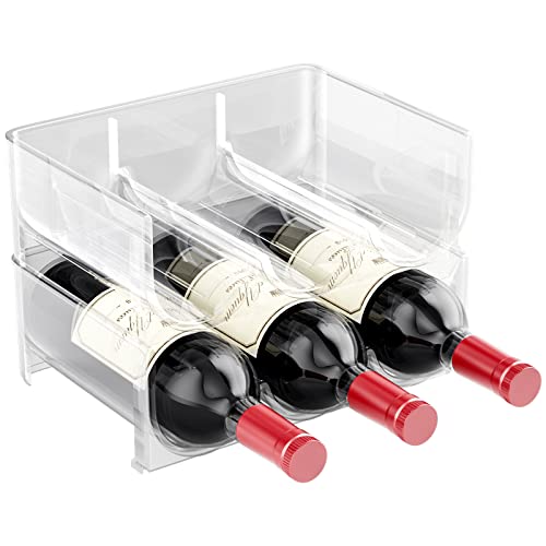 Gvolate 2 set Portabottiglie vino in plastica robusta - Bottigliera e scaffale per 6 bottiglie - Porta vino per conservazione ottimale di vini di qualità - Struttura impilabile