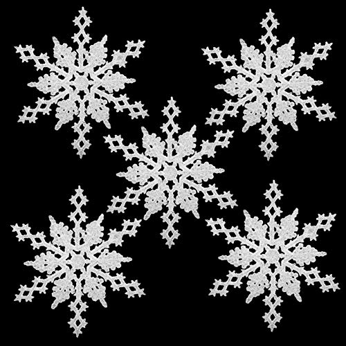 GWHOLE Decorazioni Albero di Natale, 24 pz di Fiocchi di Neve Decorativi Addobbi Natalizi Albero di Natale per Festa di Natale