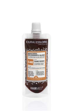 HAIRMED - Cura e Colore - Maschera Riflessante Capelli - Bagno di Colore Senza Ammoniaca - Gloss C46 - Rame Rosso - 40 ml