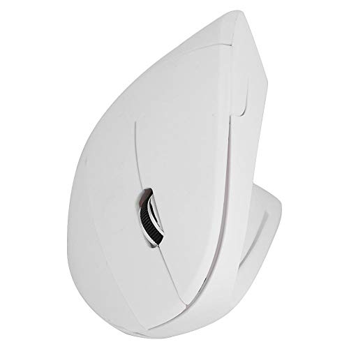 Hakeeta Mouse Verticale Wireless, Mouse Ottico ergonomico Senza Fili 1600DPI Senza Ritardo per PC Laptop(Bianca)