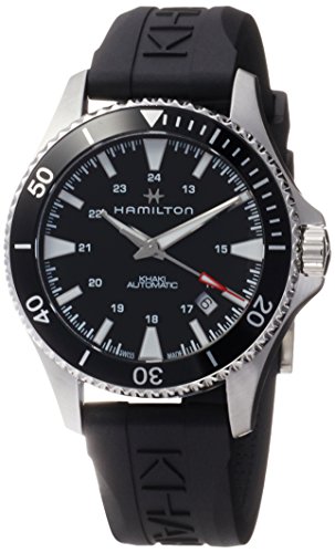Hamilton Men s 40mm Black Rubber Band Steel Case Automatic Watch H82335331
